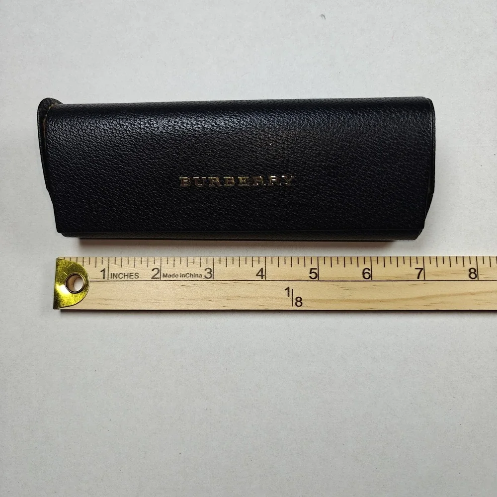 Burberry Black Textured Hard Shell‎ Eyeglasses Sunglasses Case Gold Logo